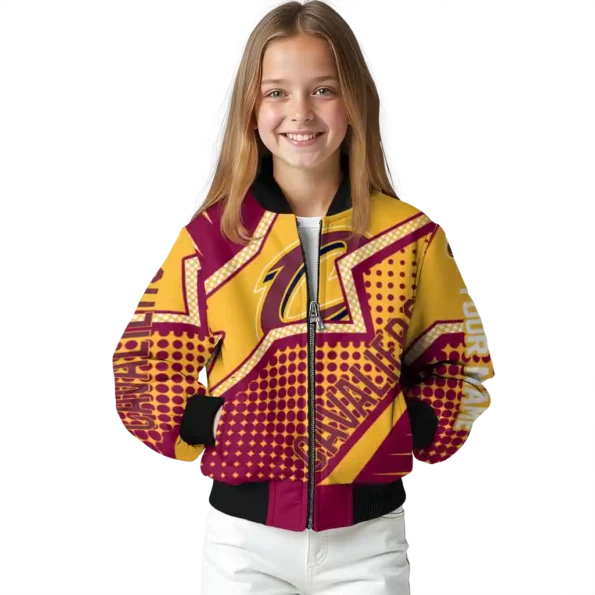 personalized cleveland cavaliers star burst wine bomber jacket top rated