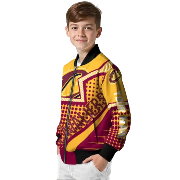 personalized cleveland cavaliers star burst wine bomber jacket trendy