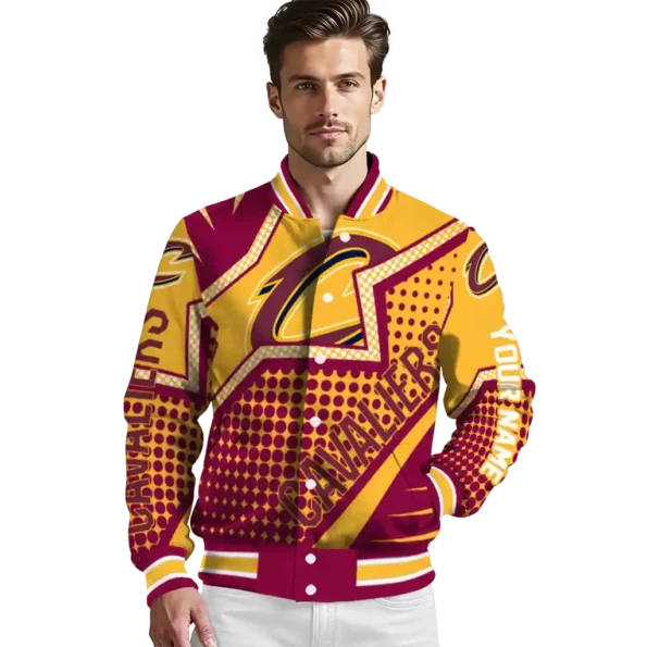 personalized cleveland cavaliers star burst wine varsity jacket high quality.webp