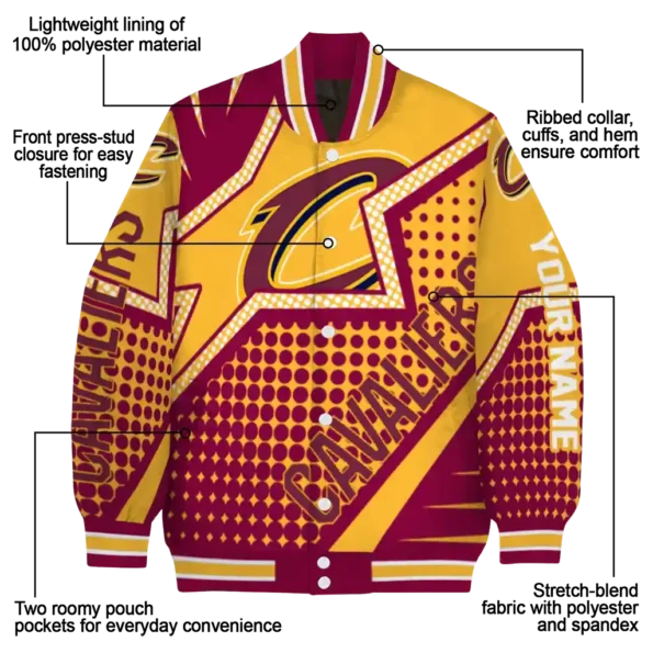 personalized cleveland cavaliers star burst wine varsity jacket new arrival.webp
