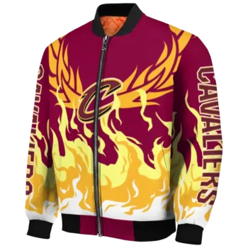 personalized cleveland cavaliers winged blaze wine white bomber jacket best selling
