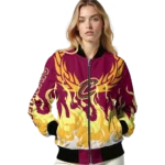 personalized cleveland cavaliers winged blaze wine white bomber jacket best selling