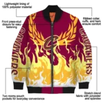 personalized cleveland cavaliers winged blaze wine white bomber jacket best selling