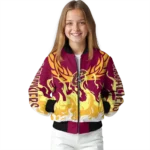 personalized cleveland cavaliers winged blaze wine white bomber jacket best selling