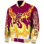 personalized cleveland cavaliers winged blaze wine white varsity jacket best selling.webp
