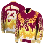 personalized cleveland cavaliers winged blaze wine white varsity jacket best selling.webp