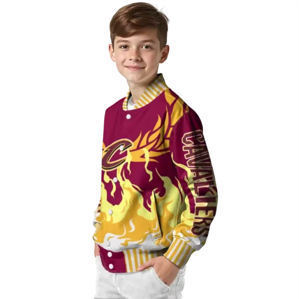 personalized cleveland cavaliers winged blaze wine white varsity jacket trendy.webp