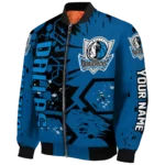 personalized dallas mavericks hexagon cluster blue black bomber jacket best selling