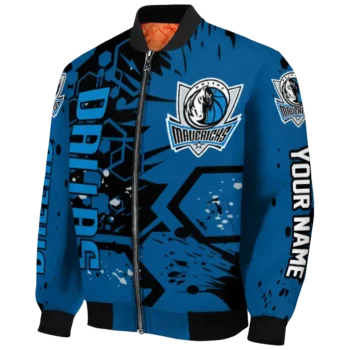 personalized dallas mavericks hexagon cluster blue black bomber jacket best selling