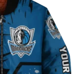personalized dallas mavericks hexagon cluster blue black bomber jacket best selling
