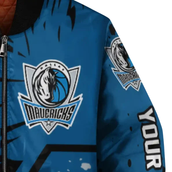 personalized dallas mavericks hexagon cluster blue black bomber jacket premium grade