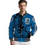personalized dallas mavericks hexagon cluster blue black varsity jacket best selling.webp