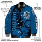 personalized dallas mavericks hexagon cluster blue black varsity jacket best selling.webp