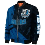 personalized dallas mavericks hexagon mesh blue black bomber jacket best selling