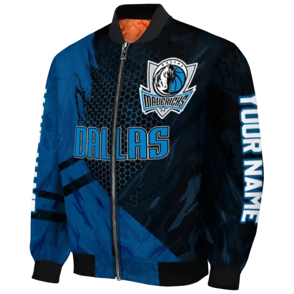 personalized dallas mavericks hexagon mesh blue black bomber jacket best selling