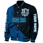 personalized dallas mavericks hexagon mesh blue black varsity jacket best selling.webp