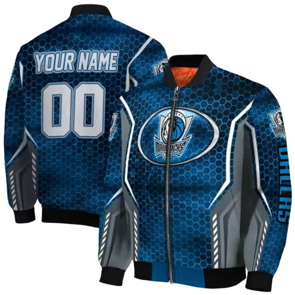 personalized dallas mavericks power plate blue bomber jacket fashion forward