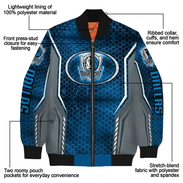 personalized dallas mavericks power plate blue bomber jacket new arrival