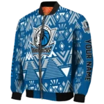 personalized dallas mavericks pyramid shapes blue bomber jacket best selling