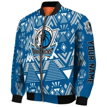 personalized dallas mavericks pyramid shapes blue bomber jacket best selling