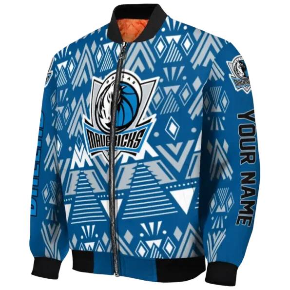 personalized dallas mavericks pyramid shapes blue bomber jacket best selling