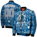personalized dallas mavericks pyramid shapes blue bomber jacket best selling