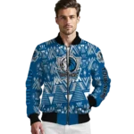 personalized dallas mavericks pyramid shapes blue bomber jacket best selling