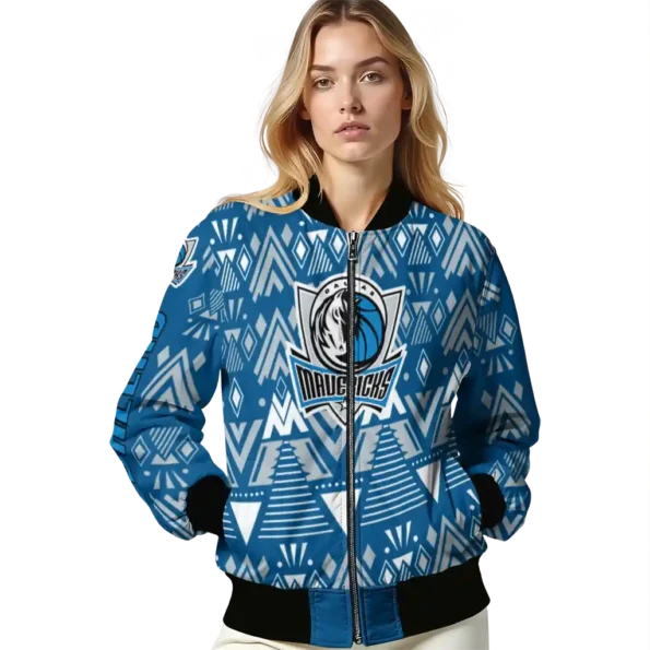 personalized dallas mavericks pyramid shapes blue bomber jacket latest model