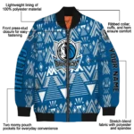 personalized dallas mavericks pyramid shapes blue bomber jacket best selling