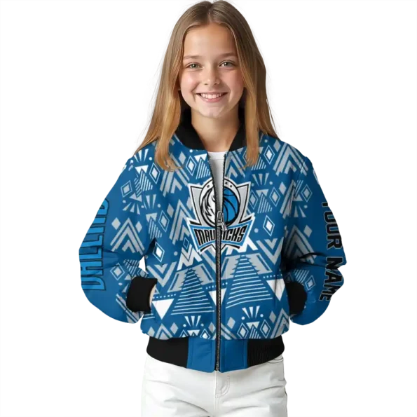 personalized dallas mavericks pyramid shapes blue bomber jacket top rated