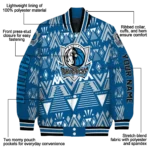 personalized dallas mavericks pyramid shapes blue varsity jacket best selling.webp