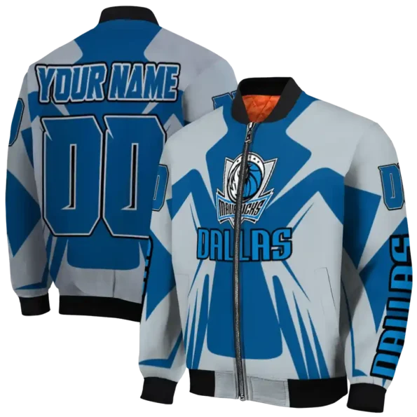 personalized dallas mavericks spider mark blue bomber jacket fashion forward