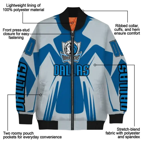personalized dallas mavericks spider mark blue bomber jacket new arrival