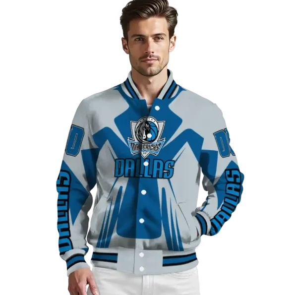 personalized dallas mavericks spider mark blue varsity jacket high quality.webp