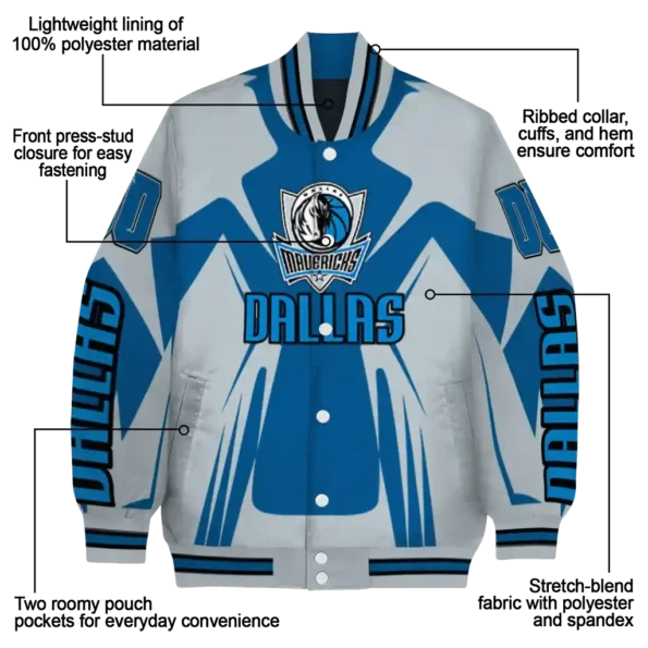 personalized dallas mavericks spider mark blue varsity jacket new arrival.webp