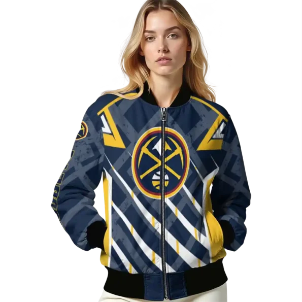 personalized denver nuggets chevron angles blue bomber jacket latest model