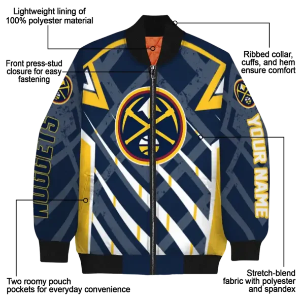 personalized denver nuggets chevron angles blue bomber jacket new arrival