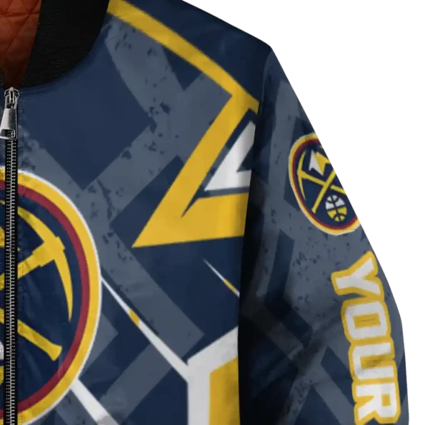 personalized denver nuggets chevron angles blue bomber jacket premium grade