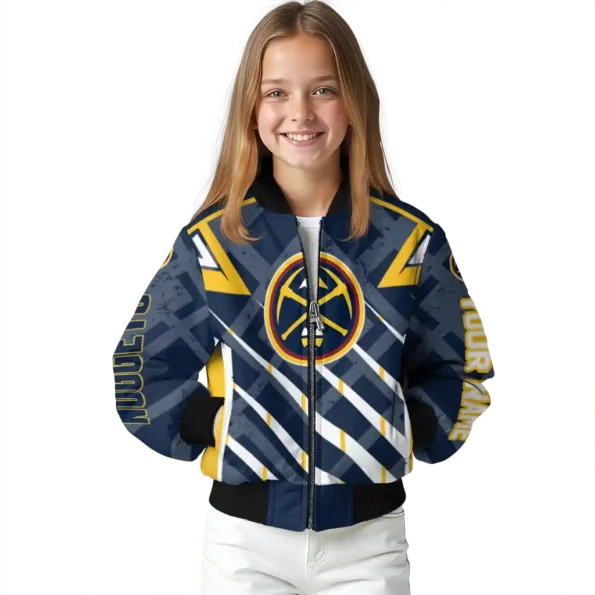 personalized denver nuggets chevron angles blue bomber jacket top rated