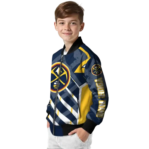 personalized denver nuggets chevron angles blue bomber jacket trendy