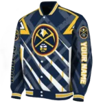 personalized denver nuggets chevron angles blue varsity jacket best selling.webp