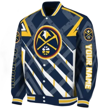 personalized denver nuggets chevron angles blue varsity jacket best selling.webp