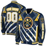 personalized denver nuggets chevron angles blue varsity jacket best selling.webp