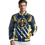 personalized denver nuggets chevron angles blue varsity jacket best selling.webp
