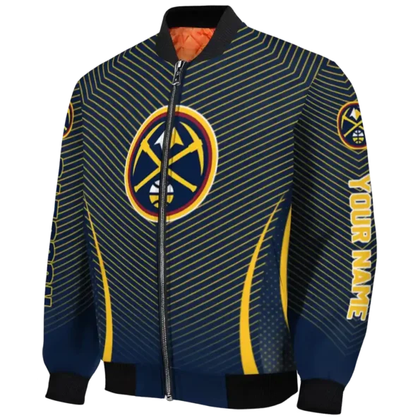 personalized denver nuggets chevron arrow blue bomber jacket best selling