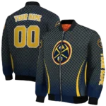 personalized denver nuggets chevron arrow blue bomber jacket best selling