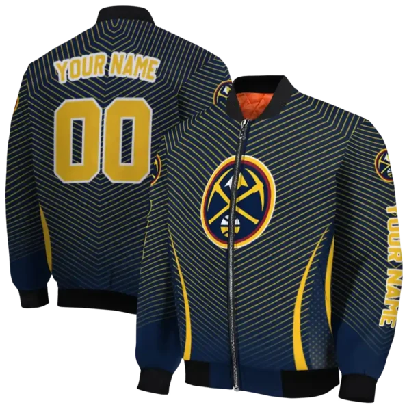 personalized denver nuggets chevron arrow blue bomber jacket fashion forward