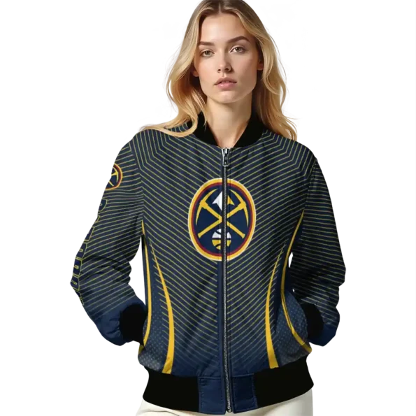 personalized denver nuggets chevron arrow blue bomber jacket latest model