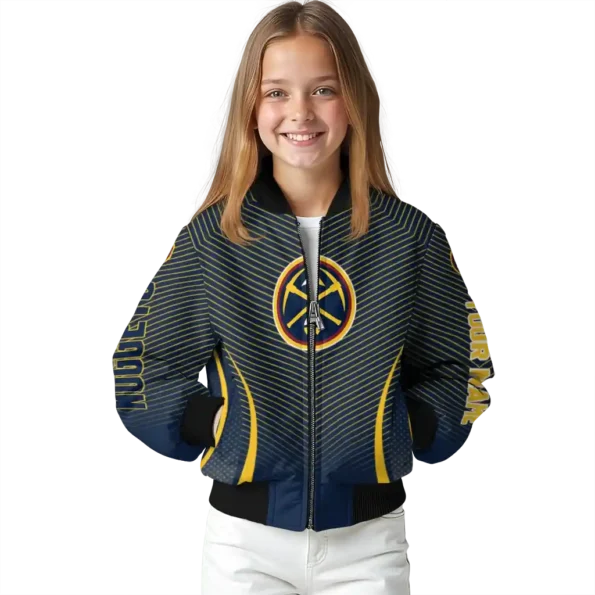 personalized denver nuggets chevron arrow blue bomber jacket top rated