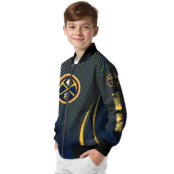 personalized denver nuggets chevron arrow blue bomber jacket trendy
